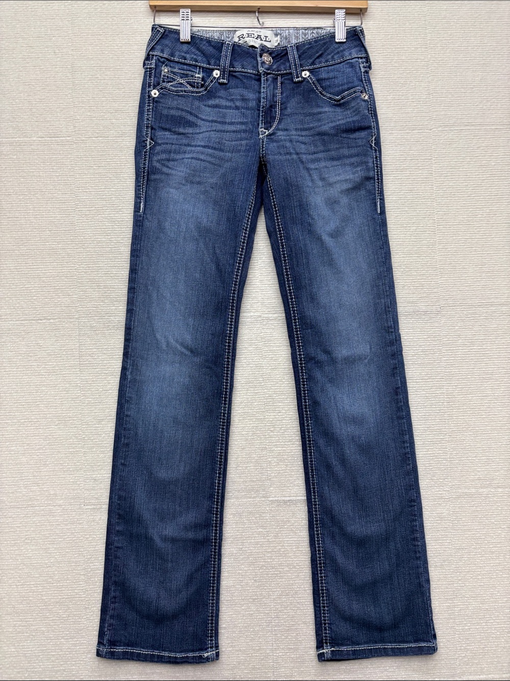 Ariat 25R 25 R Dark Blue Straight-Leg Jeans